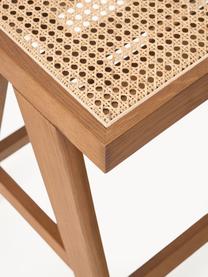 Thekenhocker Sissi mit Wiener Geflecht, Gestell: Eichenholz, lackiert, Sitzfläche: Rattan Dieses Produkt wir, Dunkles Eichenholz, Hellbeige, B 46 x H 65 cm