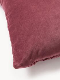 Housse de coussin 45x45 velours rouge texturé Sina, Velours (100 % coton), Lie de vin, larg. 45 x long. 45 cm