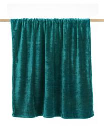 Plaid cocooning turquoise Doudou, 100 % polyester, Vert, larg. 125 x long. 160 cm