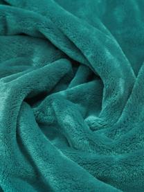 Plaid cocooning turquoise Doudou, 100 % polyester, Vert, larg. 125 x long. 160 cm