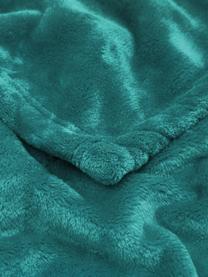 Zachte plaid Doudou in turquoise, 100% polyester, Turquoise, B 125 x L 160 cm