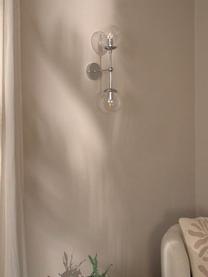 Kinkiet ze szkła Beth, Stelaż: metal chromowany, Transparentny, odcienie chromu, G 21 x W 50 cm