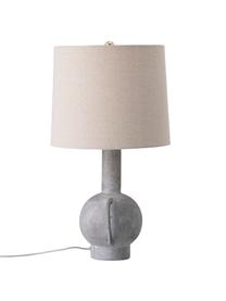 Velká stolní lampa z terakoty a lnu Ranya, Světle béžová, šedá, Ø 31 cm, V 59 cm