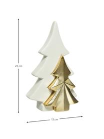 Sapin décoratif Golden Tree, Porcelaine, Blanc, doré, larg. 13 x haut. 22 cm