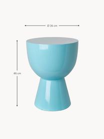 Table d'appoint ronde Tam Tam, Plastique, laqué, Turquoise, Ø 36 x haut. 46 cm