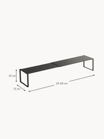 Uitschuifbaar schoenenkast Frame, Gepoedercoat staal, Zwart, B 34-60 x H 10 cm