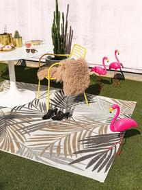 In- & outdoor vloerkleed Cleo met een elegant palmbladmotief, 90% polypropyleen, 10% polyester, Zwart, B 300 x L 400 cm (Maat XL)