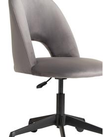 Samt-Schreibtischstuhl Rachel, höhenverstellbar, Bezug: Samt (Hochwertiger Polyes, Beine: Metall, pulverbeschichtet, Samt Hellgrau, B 65 x T 66 cm