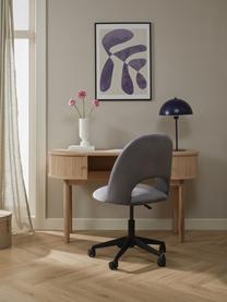 Chaise de bureau en velours Rachel, hauteur ajustable, Velours gris clair, larg. 65 x prof. 66 cm