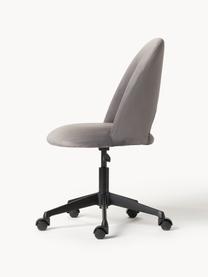 Chaise de bureau en velours Rachel, hauteur ajustable, Velours gris clair, larg. 65 x prof. 66 cm