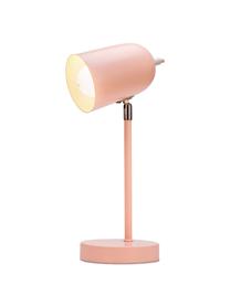 Kleine bureaulamp True Pearl in roze, Lampenkap: gecoat metaal, Lampvoet: gecoat metaal, Roze, 12 x 34 cm