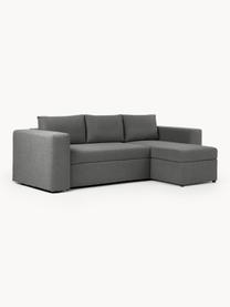 Sofa rozkładana z miejscem do przechowywania Noah (3-osobowa), Tapicerka: poliester Dzięki tkaninie, Nogi: tworzywo sztuczne, Ciemnoszara tkanina, S 269 x G 160 cm, lewostronna