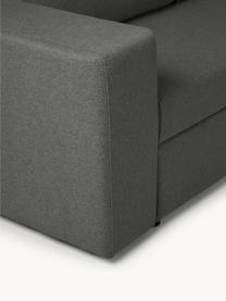 Schlafsofa Noah (3-Sitzer) mit Stauraum, Bezug: Polyester Der strapazierf, Gestell: Massives Buchennholz, FSC, Webstoff Anthrazit, B 269 x T 160 cm, Eckteil links