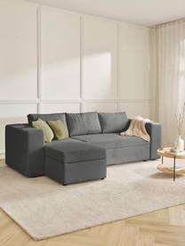 Schlafsofa Noah (3-Sitzer) mit Stauraum, Bezug: Polyester Der strapazierf, Gestell: Massives Buchennholz, FSC, Webstoff Anthrazit, B 269 x T 160 cm, Eckteil links