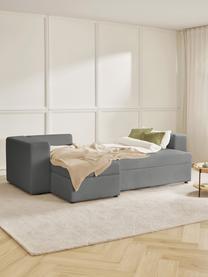 Divano letto 3 posti con contenitore Noah, Rivestimento: poliestere Con 115.000 ci, Struttura: legno massiccio di faggio, Piedini: plastica, Tessuto grigio scuro, Larg. 269 x Prof. 160 cm, chaise-longue a sinistra