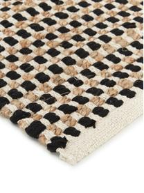 Deurmat Fiesta van katoen/jute, 55% Chindi katoen, 45% jute, Zwart, beige, B 45 x L 75 cm