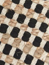 Paillasson coton et jute Fiesta, 55 % coton chindi, 45 % jute, Noir, beige, larg. 45 x long. 75 cm