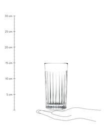 Křišťálové sklenice na long drink s rýhovaným reliéfem Timeless, 6 ks, Křišťál Luxion, Transparentní, Ø 8 cm, V 15 cm, 440 ml