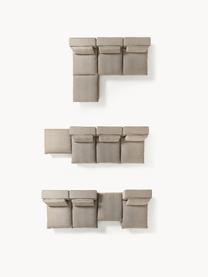 Modulares XL-Ecksofa Felix mit Hocker, Bezug: 100 % Polyester Der strap, Gestell: Massives Kiefern- und Fic, Füße: Kunststoff Dieses Produkt, Webstoff Greige, B 300 x T 250 cm