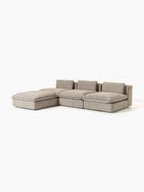 Narożna sofa modułowa XL z pufem Felix, Tapicerka: 100% poliester Dzięki tka, Nogi: tworzywo sztuczne Ten pro, Greige tkanina, B 300 x T 250 cm