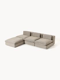 Narożna sofa modułowa XL z pufem Felix, Tapicerka: 100% poliester Dzięki tka, Nogi: tworzywo sztuczne Ten pro, Greige tkanina, B 300 x T 250 cm