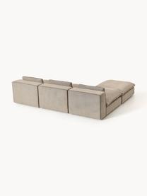 Modulares XL-Ecksofa Felix mit Hocker, Bezug: 100 % Polyester Der strap, Gestell: Massives Kiefern- und Fic, Füße: Kunststoff Dieses Produkt, Webstoff Greige, B 300 x T 250 cm