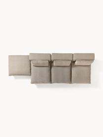 Canapé d'angle modulable XL avec pouf Felix, Tissu grège, larg. 300 x prof. 250 cm