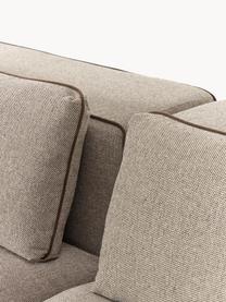 Modulares XL-Ecksofa Felix mit Hocker, Bezug: 100 % Polyester Der strap, Gestell: Massives Kiefern- und Fic, Füße: Kunststoff Dieses Produkt, Webstoff Greige, B 300 x T 250 cm