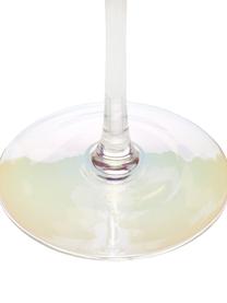 Mundgeblasene Weingläser Juno mit Rillenrelief und Perlmuttglanz, 4 Stück, Glas, Transparent, Ø 9 x H 21 cm, 400 ml