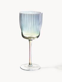 Bicchieri da vino in vetro soffiato scanalato e lucentezza perlacea Juno 4 pz, Vetro, Trasparente, Ø 9 x Alt. 21 cm, 400 ml