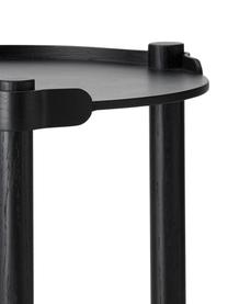 Table d'appoint ronde en bois de chêne Woody, Bois de chêne, certifié FSC, Bois de chêne, noir laqué, Ø 45 x haut. 44 cm