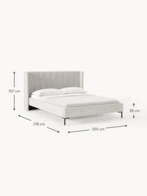 Cama tapizada Dusk, Tapizado: tejido finamente estructu, Estructura: madera de pino maciza con, Patas: metal con pintura en polv, Tejido greige, An 180 x L 200 cm