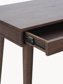 Schreibtisch Tova aus Massivholz mit Schublade, Mangoholz, massiv, lackiert (FSC-zertifiziert), Mangoholz, B 117 x T 60 cm