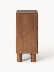 Cassettiera in legno di quercia Cadi, Legno di quercia laccato marrone, Larg. 80 x Alt. 110 cm