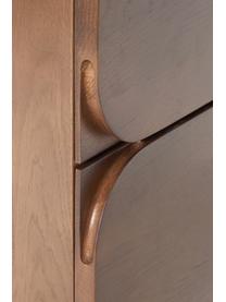 Komoda z drewna dębowego Cadi, Drewno dębowe lakierowane na brązowo, S 80 x W 110 cm