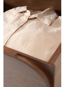 Cassettiera in legno di quercia Cadi, Legno di quercia laccato marrone, Larg. 80 x Alt. 110 cm