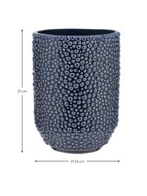 Vase en céramique Ozean, Céramique, Bleu, Ø 14 x haut. 21 cm