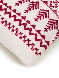 Housse de coussin 45x45 Noël Islay, Rouge, blanc crème