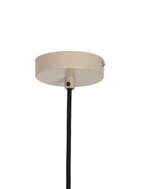 Kleine scandi hanglamp Lolly van glas, Lampenkap: opaalglas, Decoratie: gecoat metaal, Baldakijn: gecoat metaal, Wit, beige, Ø 27 x H 42 cm