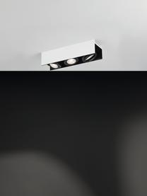 Faretti da soffitto a LED Vidago, Struttura: acciaio verniciato, Paralume: alluminio rivestito, Bianco, nero, Larg. 47 x Alt. 11 cm