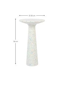 Okrúhly záhradný pomocný stolík Victoria, Terrazzo, recyklovaný plast, polyresin, Biela, viacfarebná, Ø 30 x V 56 cm