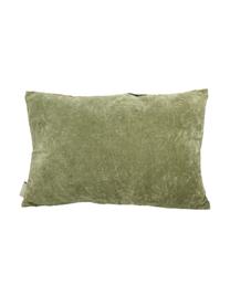 Coussin décoratif rectangulaire velours Leaves, Orange, vert, multicolore