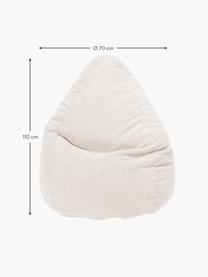 Pouf sacco in bouclé Woolly, Rivestimento: bouclé (100% poliestere) , Bouclé bianco latte, Ø 70 x Alt. 110 cm