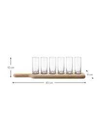 Schnapsgläser-Set Paddle, 7-tlg., Tablett: Holz, Transparent, Hellbraun, B 40 x H 10 cm, 90 ml