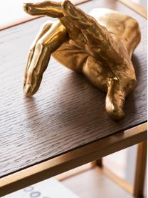 Boekensteun Holding Fingers, set van 2, Polyresin, gefolieerd, Goudkleurig, B 16 x H 21 cm