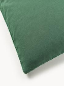 Housse de coussin hivernale avec slogan Janara, 100% coton, Vert, blanc, larg. 45 x long. 45 cm