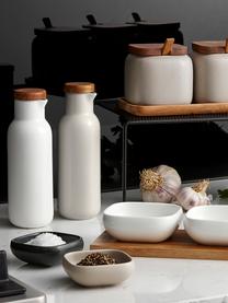 Distributeurs pour vinaigre et huile en porcelaine Essentials, 2 élém., Blanc, beige clair, mat, Ø 6 x haut. 18 cm