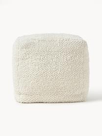 Pouf en coton Indi, Blanc cassé, larg. 45 x long. 45 cm