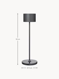 Mobiele LED outdoor tafellamp Farol, dimbaar, Lamp: gepoedercoat aluminium, Antraciet, Ø 11 x H 34 cm