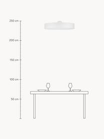 Große Deckenleuchte Herra, handgefertigt, Lampenschirm: Stoff, Diffusorscheibe: Glas, Weiß, Ø 80 x H 20 cm